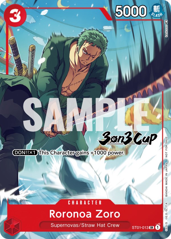 Roronoa Zoro (3-on-3 Cup) [Participant] [One Piece Promotion Cards] | Black Swamp Games