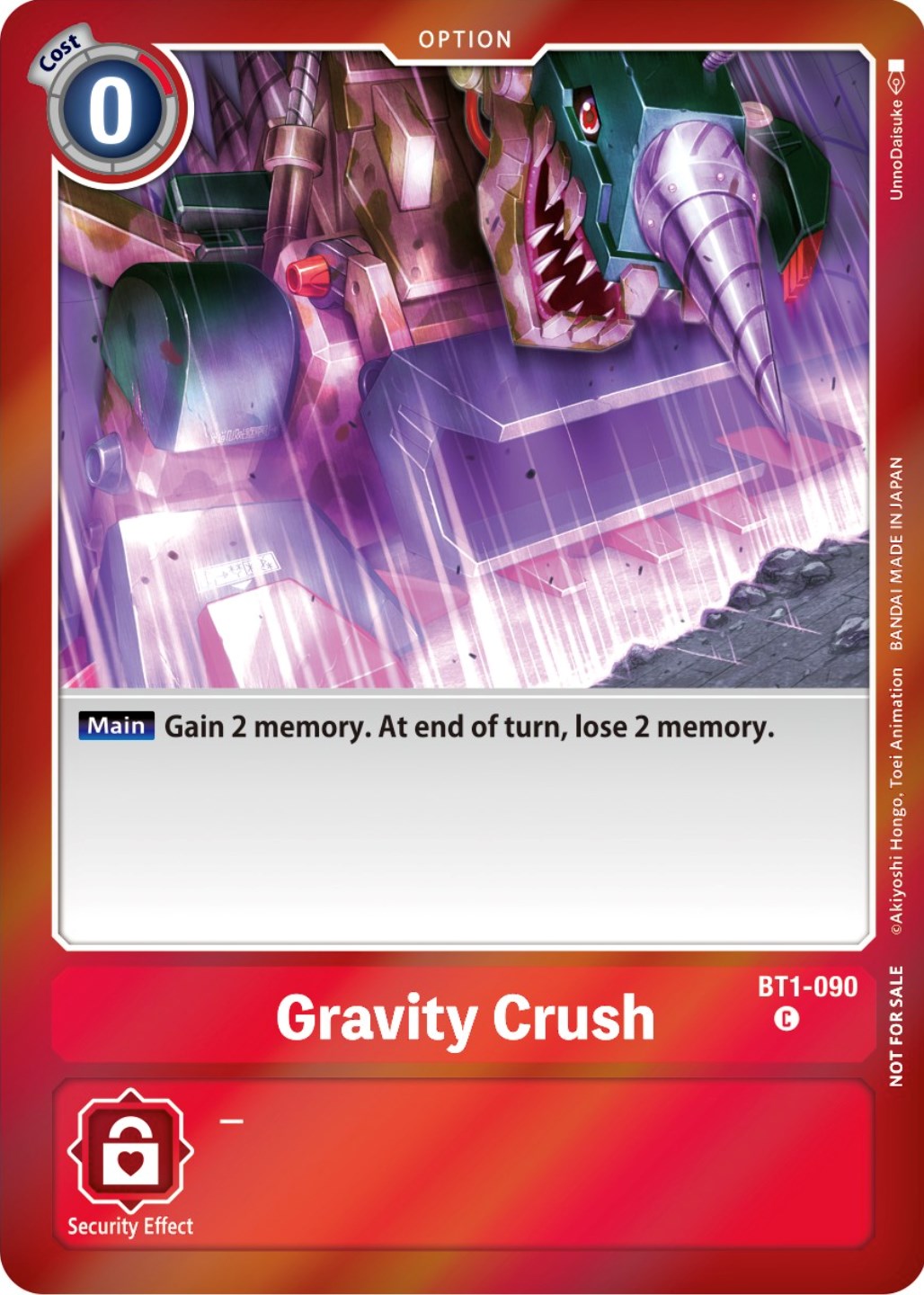 Gravity Crush [BT1-090] (Event Pack 5) [Release Special Booster Promos] | Black Swamp Games