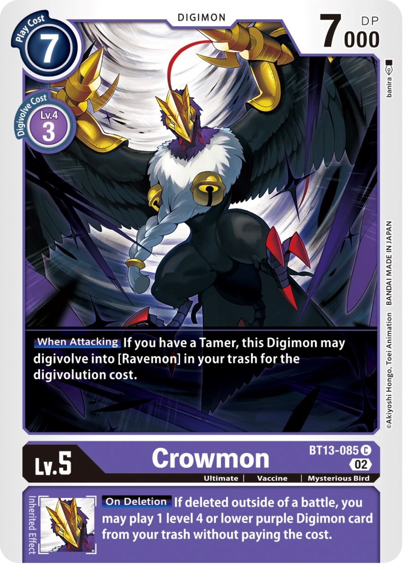 Crowmon [BT13-085] [Versus Royal Knights Booster] | Black Swamp Games