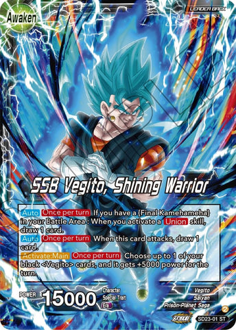 Son Goku & Vegeta // SSB Vegito, Shining Warrior (SD23-01) [Critical B – Black Swamp Games
