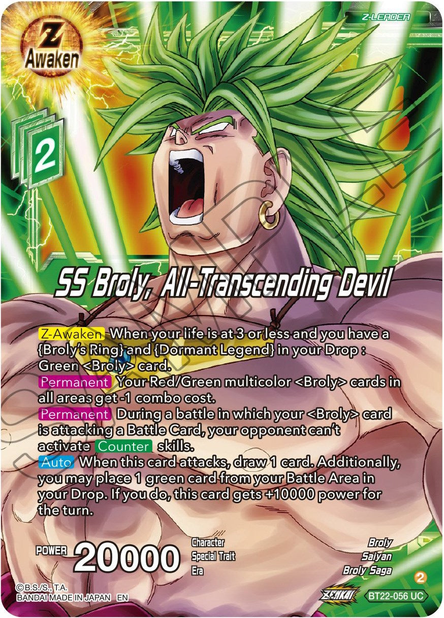 SS Broly, All-Transcending Devil (BT22-056) [Critical Blow] | Black Swamp Games