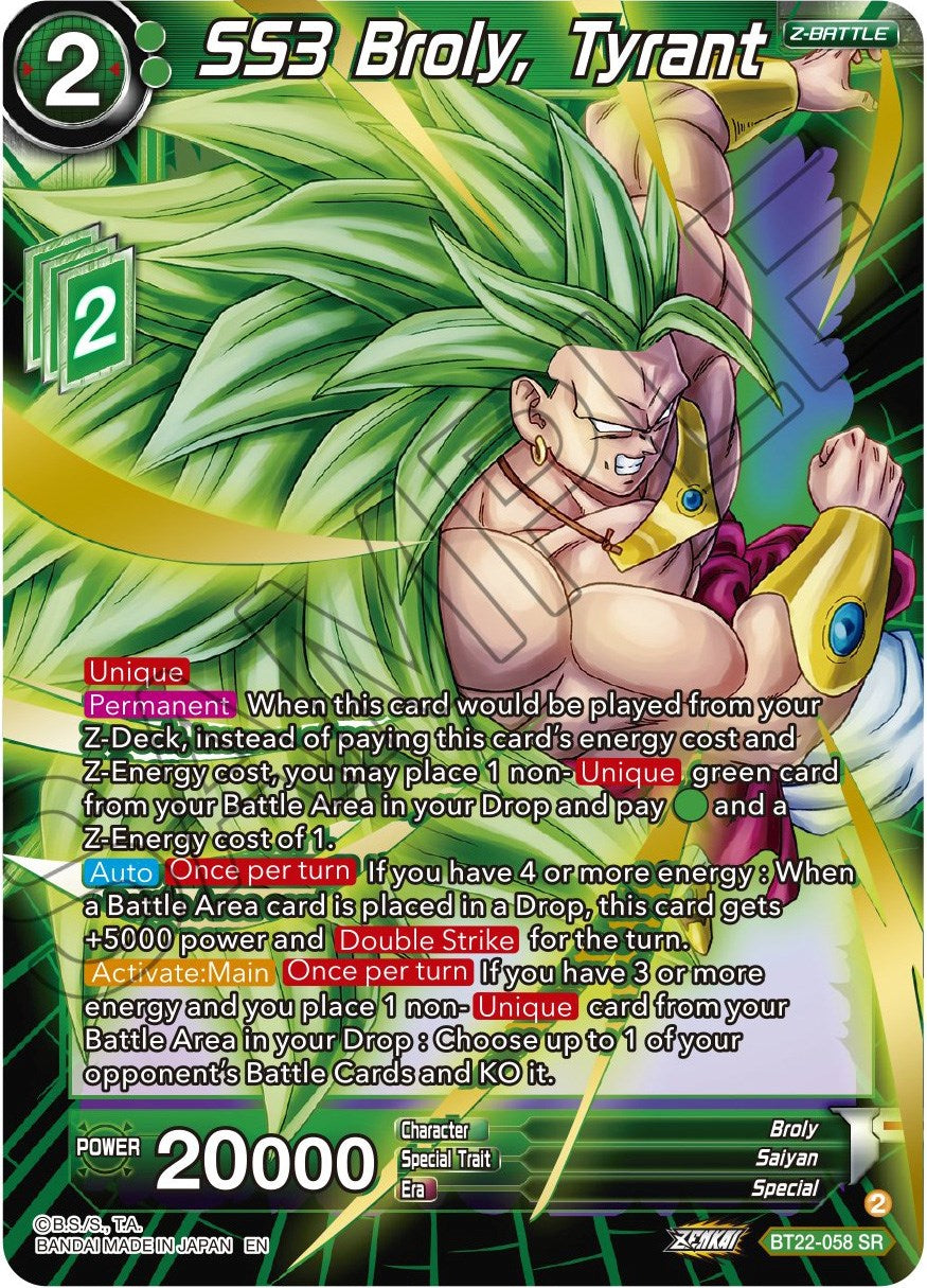 SS3 Broly, Tyrant (BT22-058) [Critical Blow] | Black Swamp Games