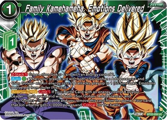 Family Kamehameha, Emotions Delivered (BT22-059) [Critical Blow] | Black Swamp Games