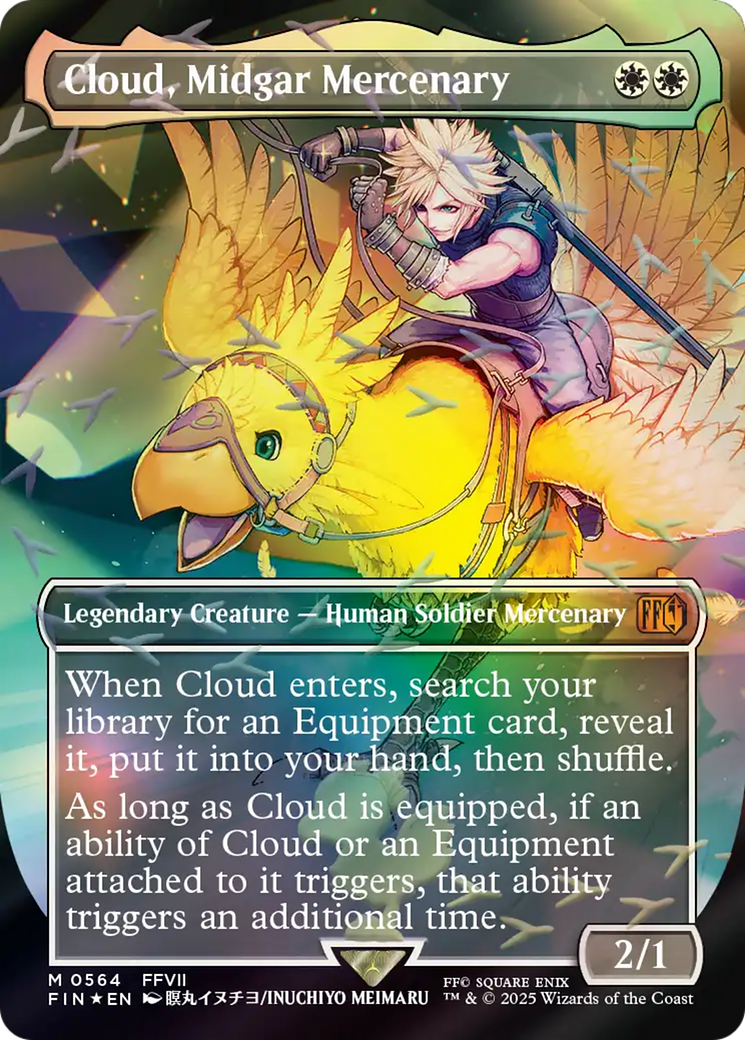 Cloud, Midgar Mercenary (Borderless) (Chocobo Track Foil) [FINAL FANTASY] | Black Swamp Games