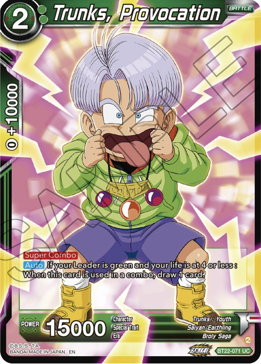 Trunks, Provocation (BT22-071) [Critical Blow] | Black Swamp Games