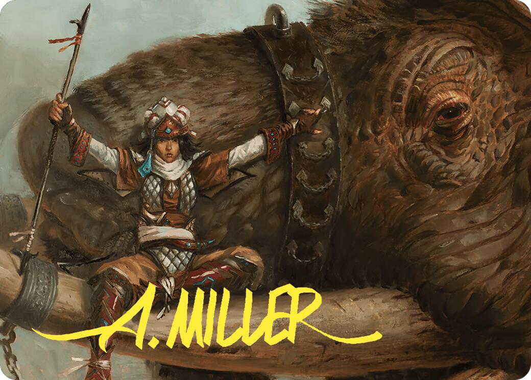 Tuskguard Captain Art Card (Gold-Stamped Signature) [Commander Masters Art Series] | Black Swamp Games