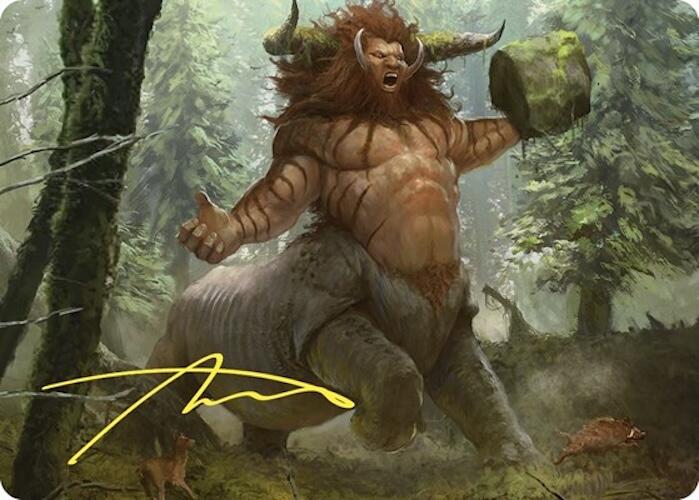 Stonehoof Chieftain Art Card (Gold-Stamped Signature) [Commander Masters Art Series] | Black Swamp Games