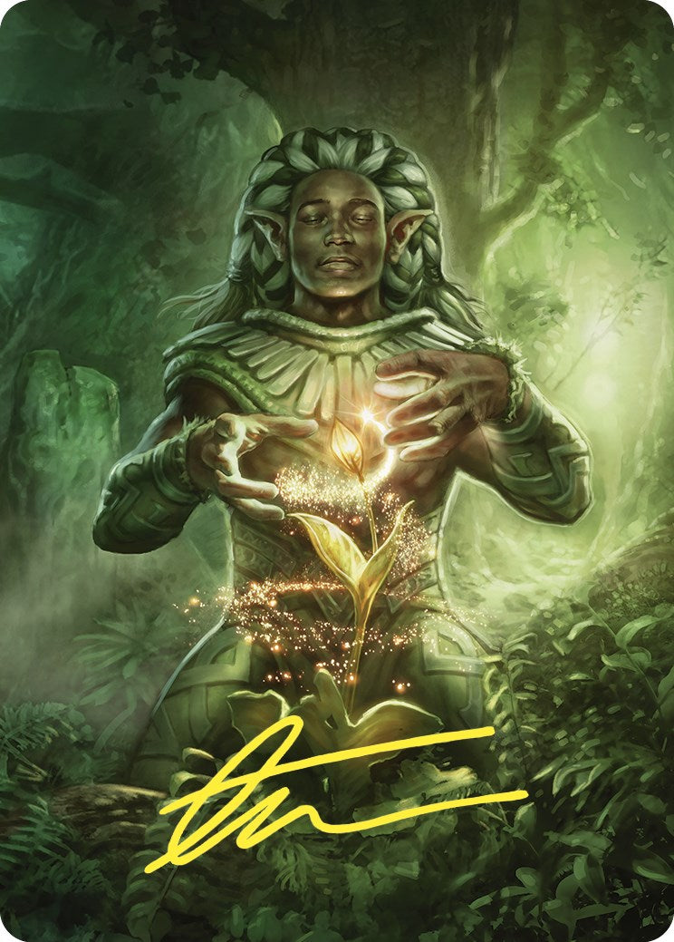 Elvish Mystic Art Card (Gold-Stamped Signature) [Commander Masters Art Series] | Black Swamp Games