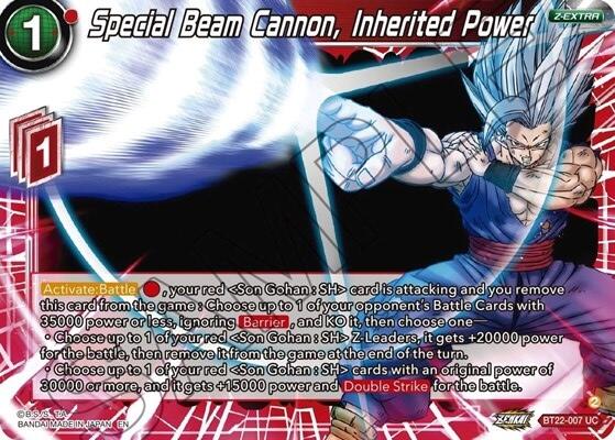 Special Beam Cannon, Inherited Power (BT22-007) [Critical Blow] | Black Swamp Games