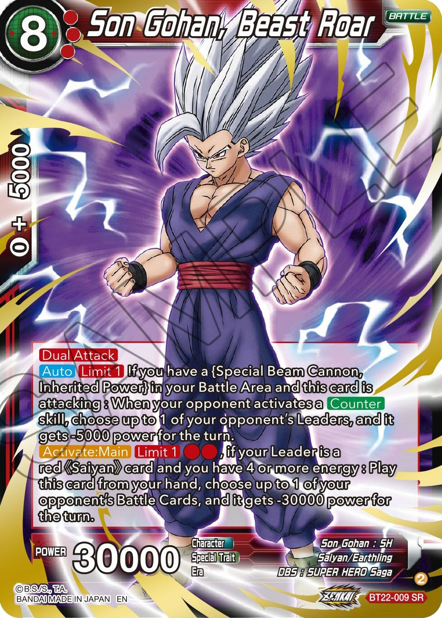 Son Gohan, Beast Roar (BT22-009) [Critical Blow] | Black Swamp Games