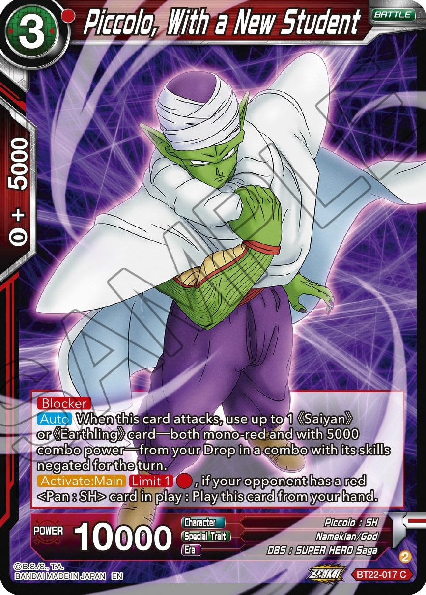 Piccolo, With a New Student (BT22-017) [Critical Blow] | Black Swamp Games