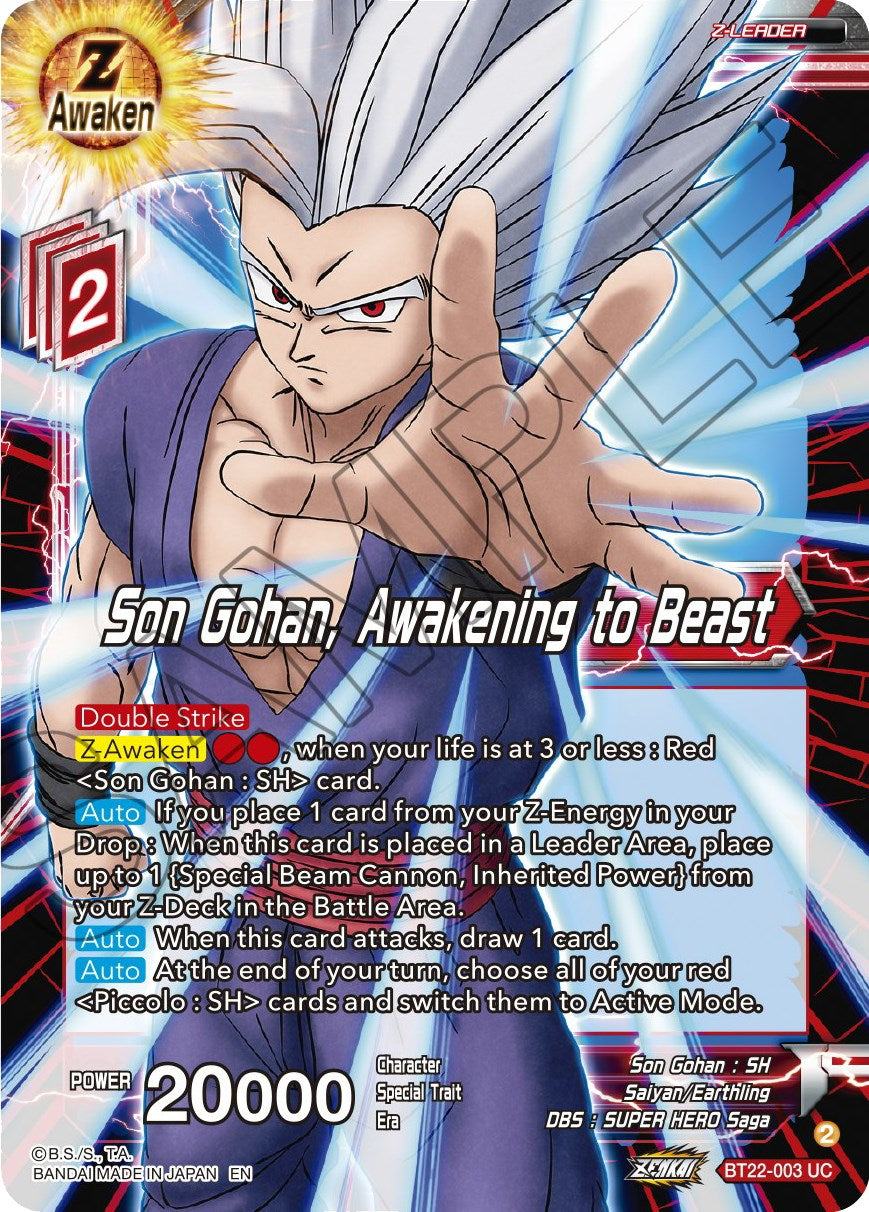 Son Gohan, Awakening to Beast (BT22-003) [Critical Blow] | Black Swamp Games