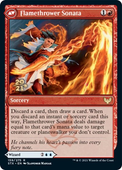 Torrent Sculptor // Flamethrower Sonata [Strixhaven: School of Mages Prerelease Promos] | Black Swamp Games