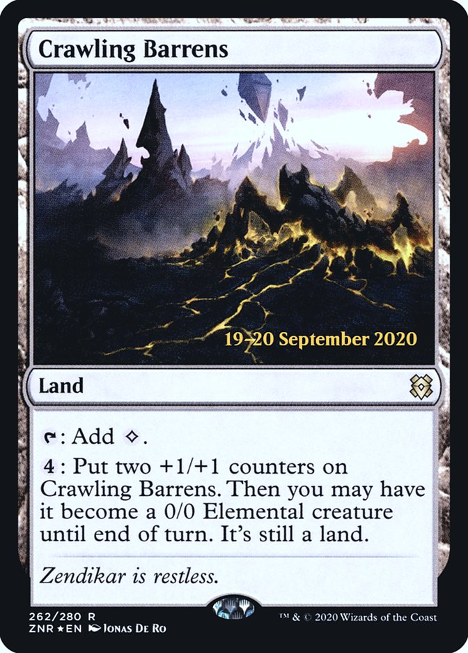 Crawling Barrens [Zendikar Rising Prerelease Promos] | Black Swamp Games