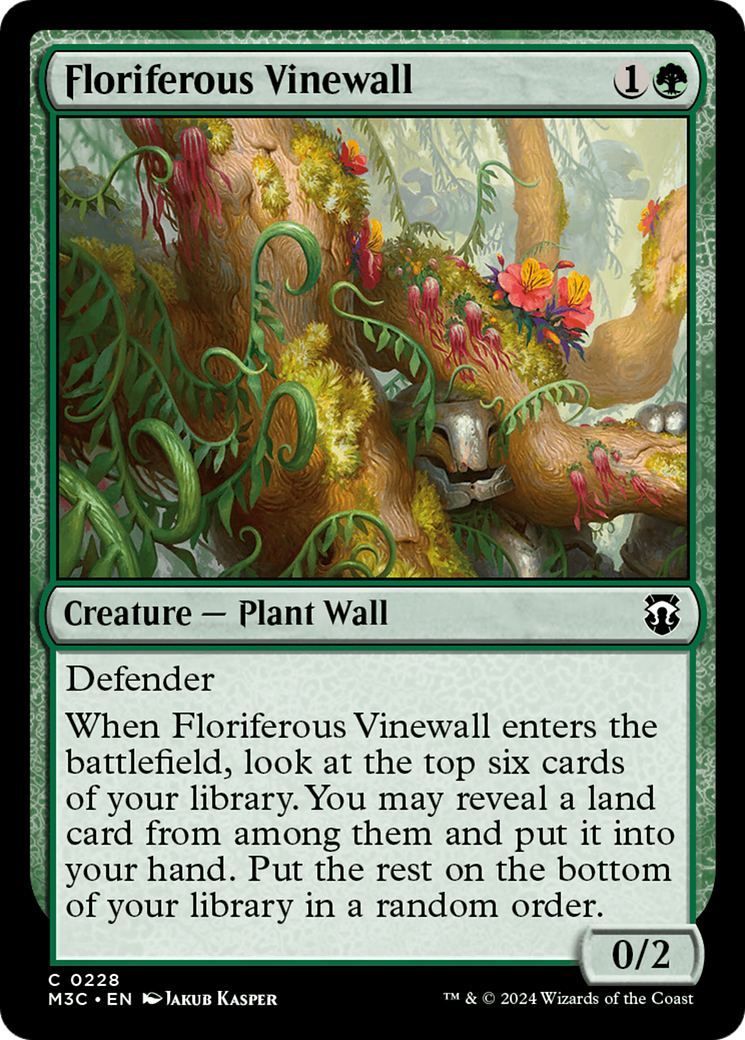 Floriferous Vinewall (Ripple Foil) [Modern Horizons 3 Commander] | Black Swamp Games