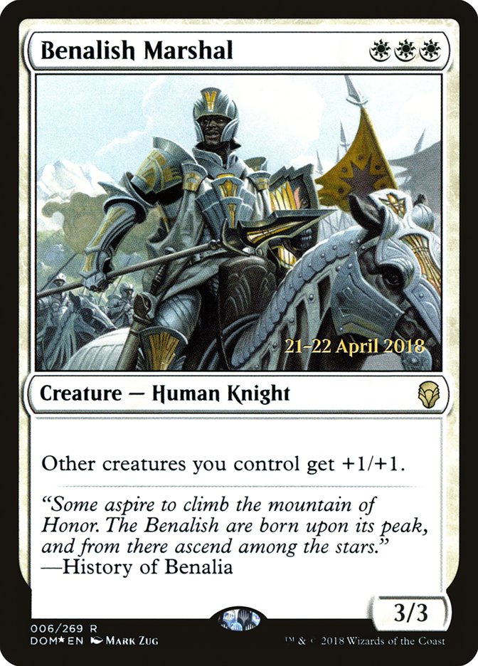 Benalish Marshal [Dominaria Prerelease Promos] | Black Swamp Games