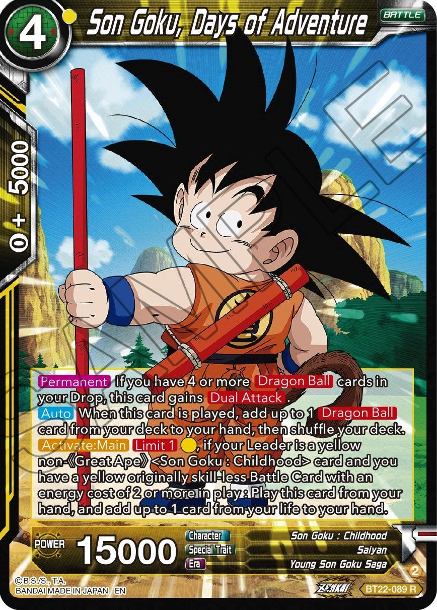 Son Goku, Days of Adventure (BT22-089) [Critical Blow] | Black Swamp Games