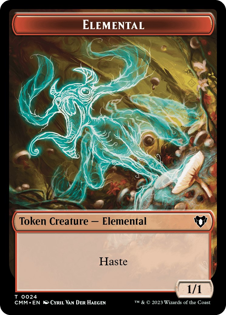 Elemental (0024) // Spider Double-Sided Token [Commander Masters Tokens] | Black Swamp Games