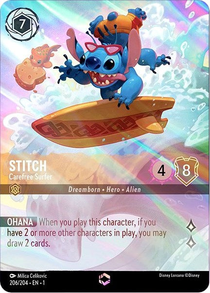 Stitch - Carefree Surfer (Enchanted) (206/204) [The First Chapter] | Black Swamp Games