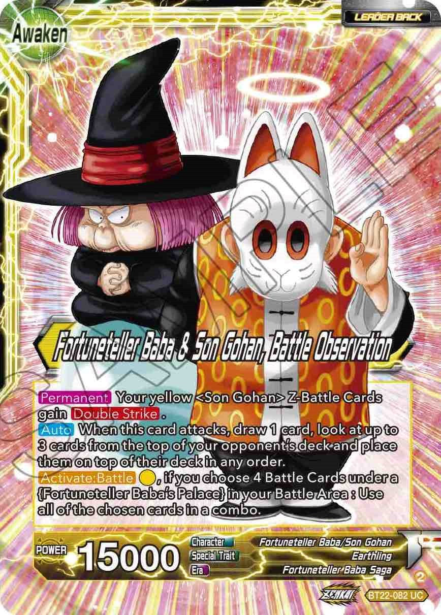 Fortuneteller Baba // Fortuneteller Baba & Son Gohan, Battle Observation (BT22-082) [Critical Blow] | Black Swamp Games