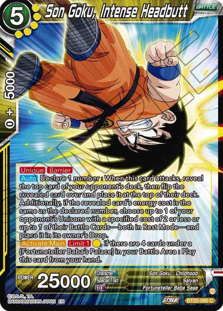 Son Goku, Intense Headbutt (BT22-090) [Critical Blow] | Black Swamp Games