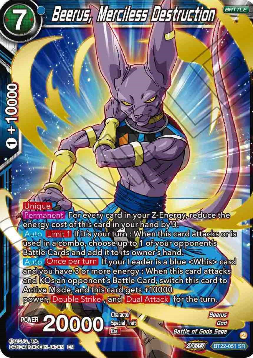 Beerus, Merciless Destruction (BT22-051) [Critical Blow] | Black Swamp Games