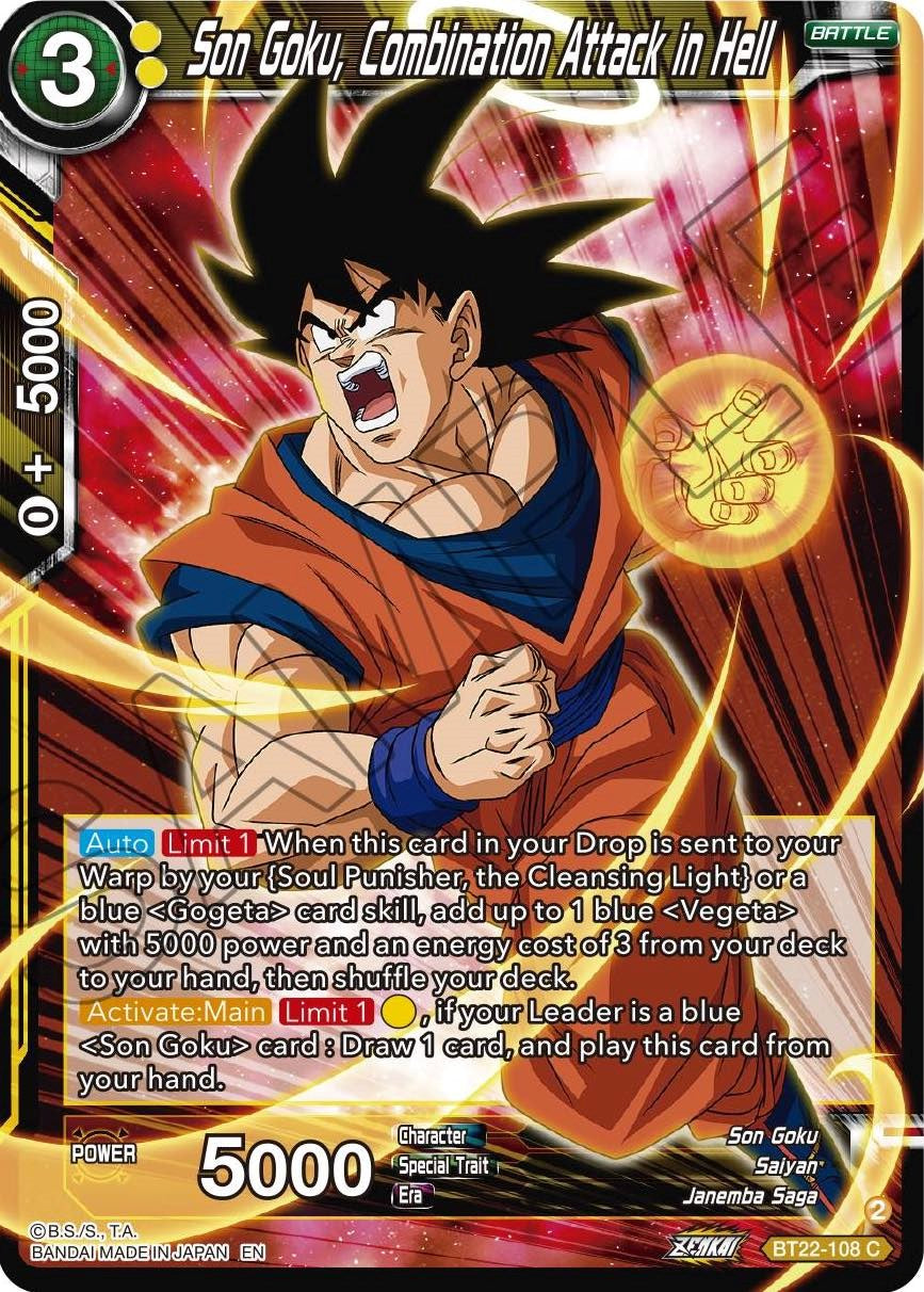 Son Goku, Combination Attack in Hell (BT22-108) [Critical Blow] | Black Swamp Games