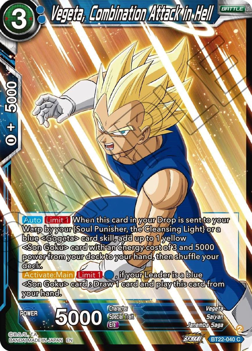 Vegeta, Combination Attack in Hell (BT22-040) [Critical Blow] | Black Swamp Games