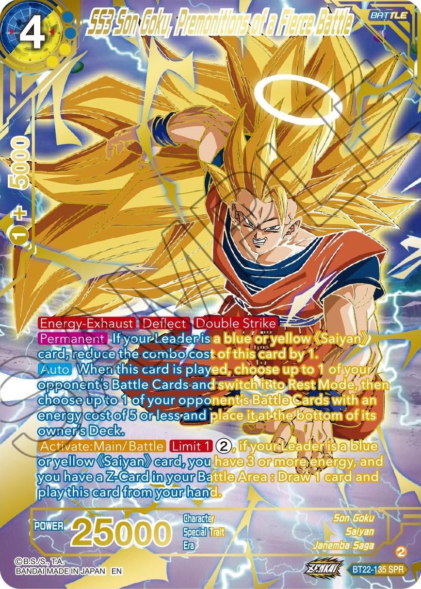 SS3 Son Goku, Premonitions of a Fierce Battle (SPR) (BT22-135) [Critical Blow] | Black Swamp Games