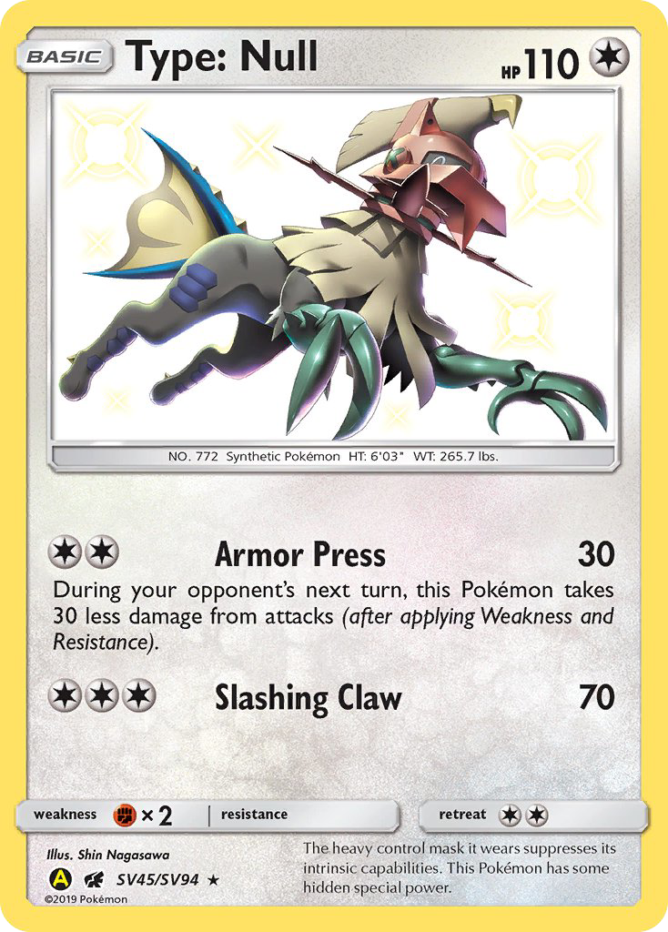 Type: Null (SV45/SV94) [Sun & Moon: Hidden Fates - Shiny Vault] | Black Swamp Games