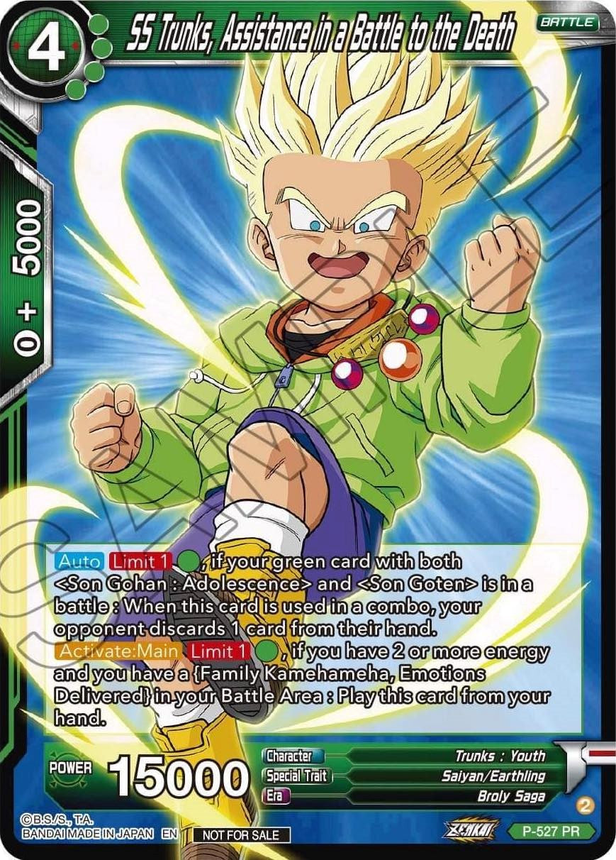 SS Trunks, Assistance in a Battle to the Death (Zenkai Series Tournament Pack Vol.5) (P-527) [Tournament Promotion Cards] | Black Swamp Games
