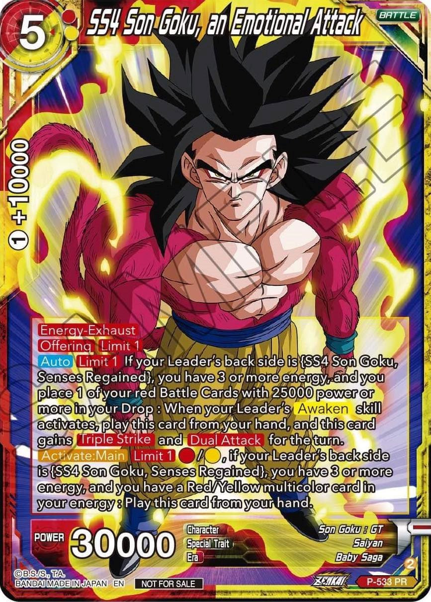 SS4, Son Goku, an Emotional Attack (Zenkai Series Tournament Pack Vol.5) (P-533) [Tournament Promotion Cards] | Black Swamp Games