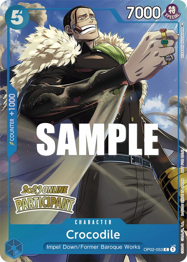 Crocodile (Online Regional 2023) [Participant] [One Piece Promotion Cards] | Black Swamp Games