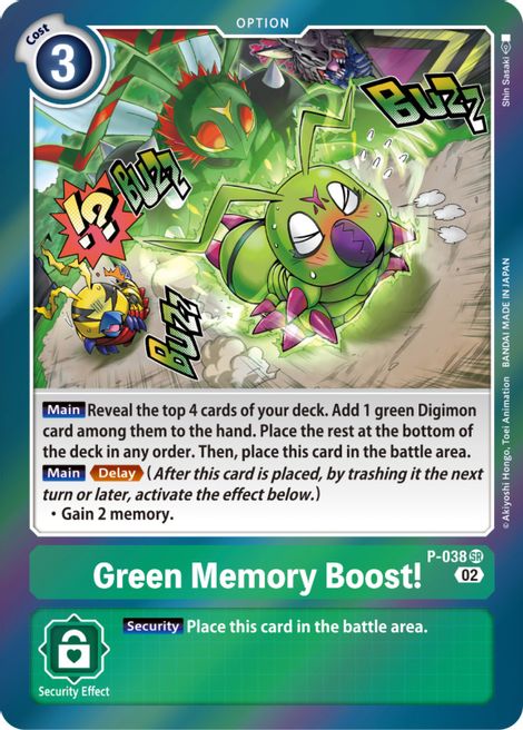 Green Memory Boost! [P-038] (Resurgence Booster) [Promotional Cards] | Black Swamp Games
