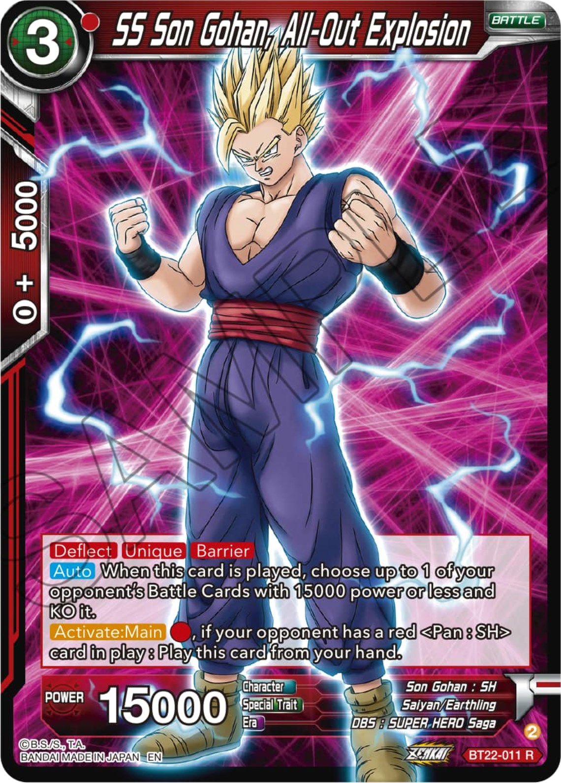 SS Son Gohan, All-Out Explosion (BT22-011) [Critical Blow] | Black Swamp Games