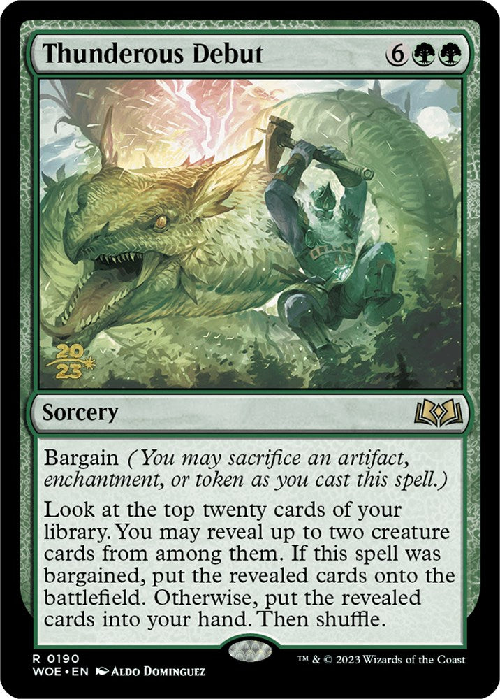 Thunderous Debut [Wilds of Eldraine Prerelease Promos] | Black Swamp Games