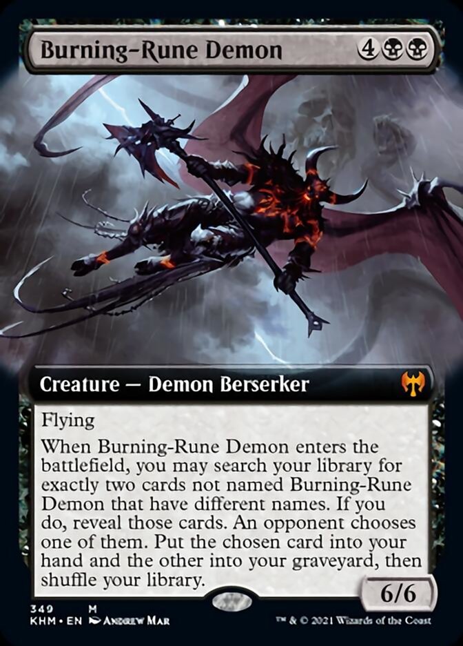 Burning-Rune Demon (Extended Art) [Kaldheim] | Black Swamp Games