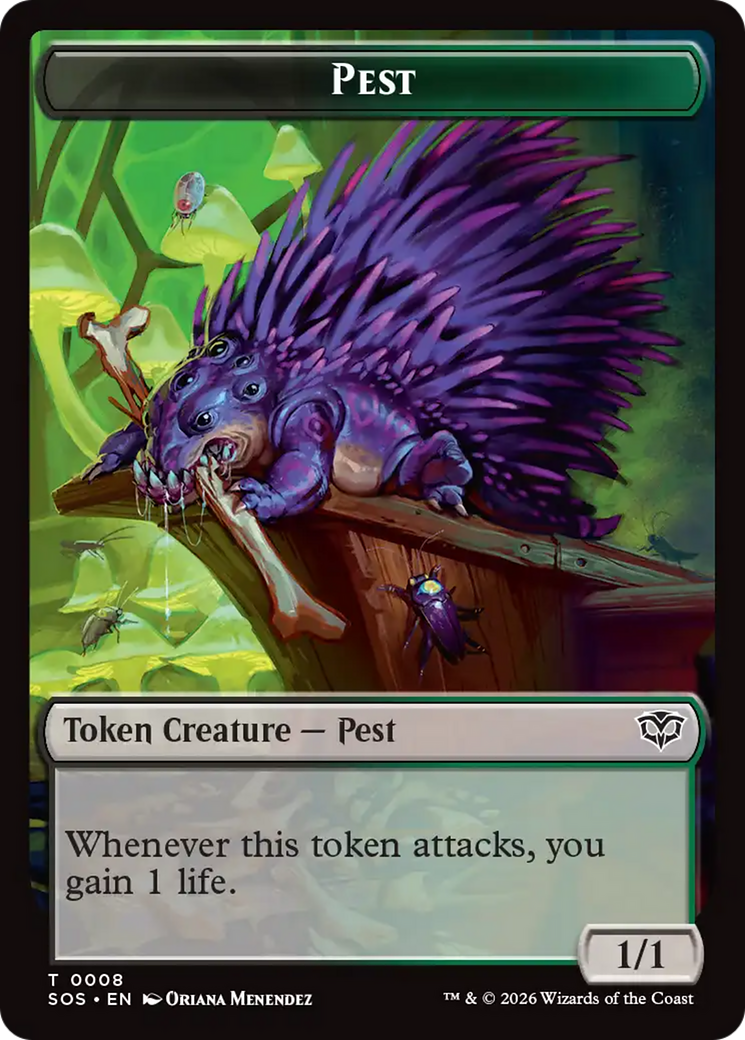 Professor Dellian Fel // Pest (0008) Double-Sided Token [Secrets of Strixhaven Tokens] | Black Swamp Games