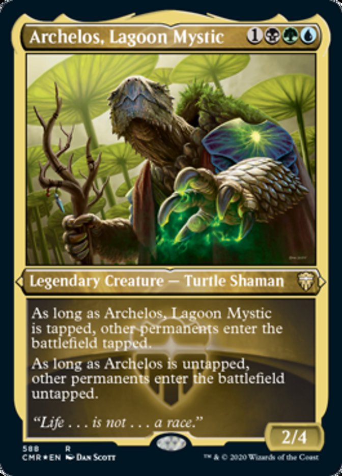 Archelos, Lagoon Mystic (Etched) [Commander Legends] | Black Swamp Games
