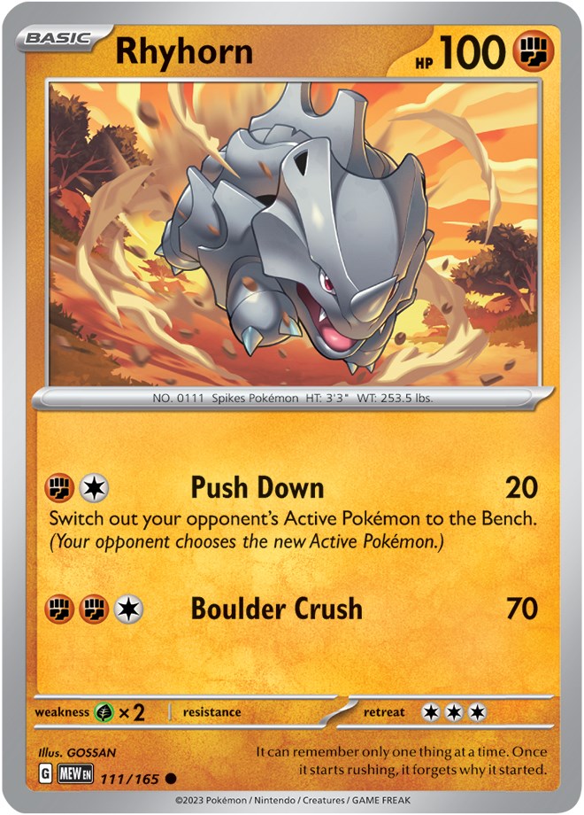 Rhyhorn (111/165) [Scarlet & Violet 151] | Black Swamp Games