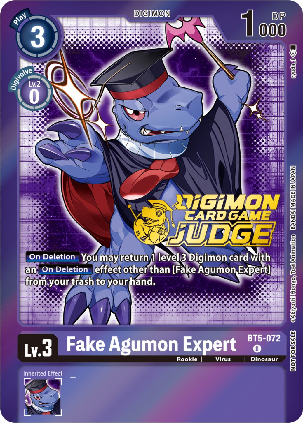 Fake Agumon Expert [BT5-072] (Judge Pack 4) [Battle of Omni Promos] | Black Swamp Games