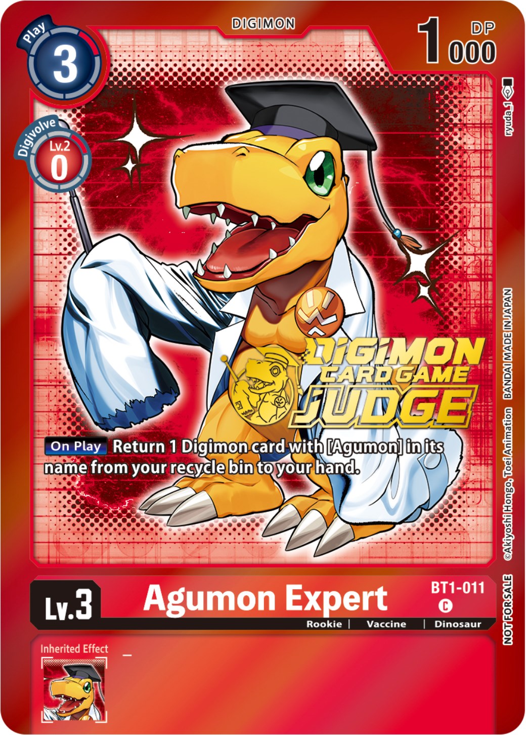 Agumon Expert [BT1-011] (Judge Pack 4) [Release Special Booster Promos] | Black Swamp Games