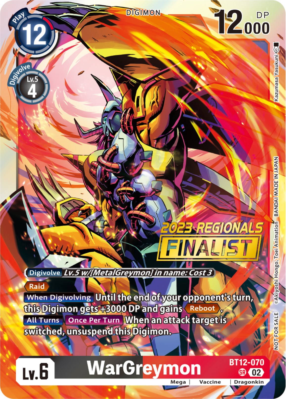 WarGreymon [BT12-070] (2023 Regionals Finalist) [Across Time] | Black Swamp Games