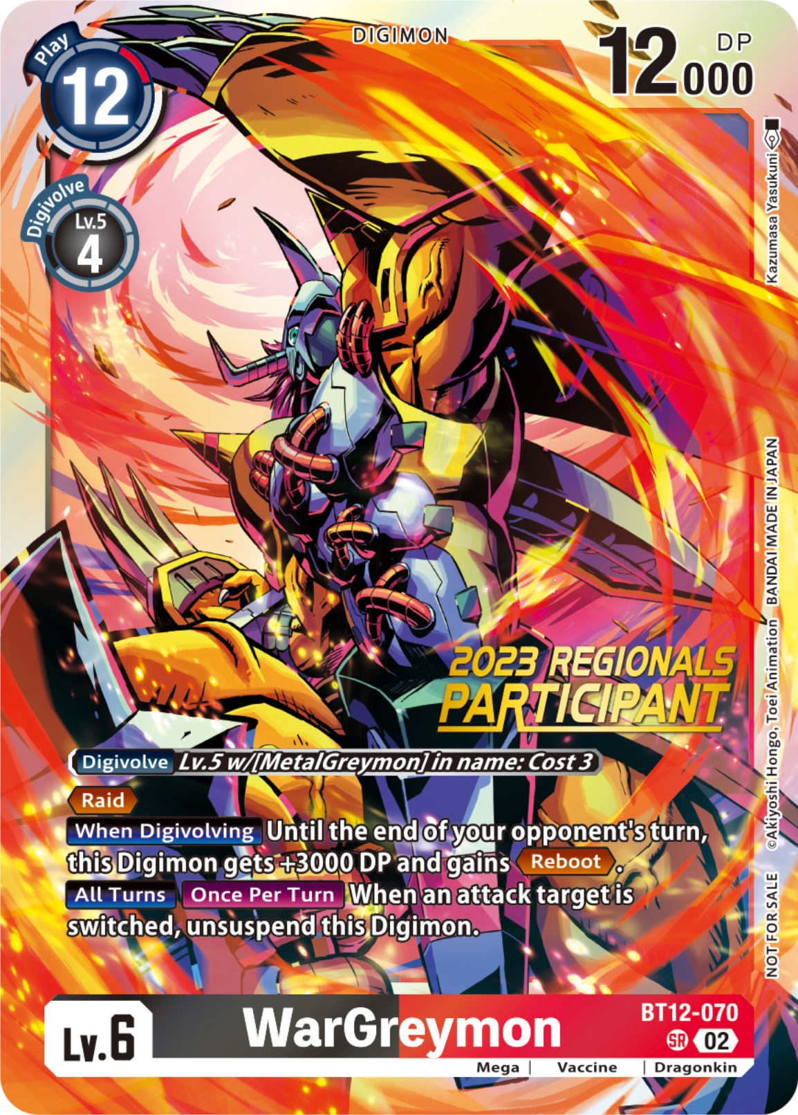 WarGreymon [BT12-070] (2023 Regionals Participant) [Across Time] | Black Swamp Games