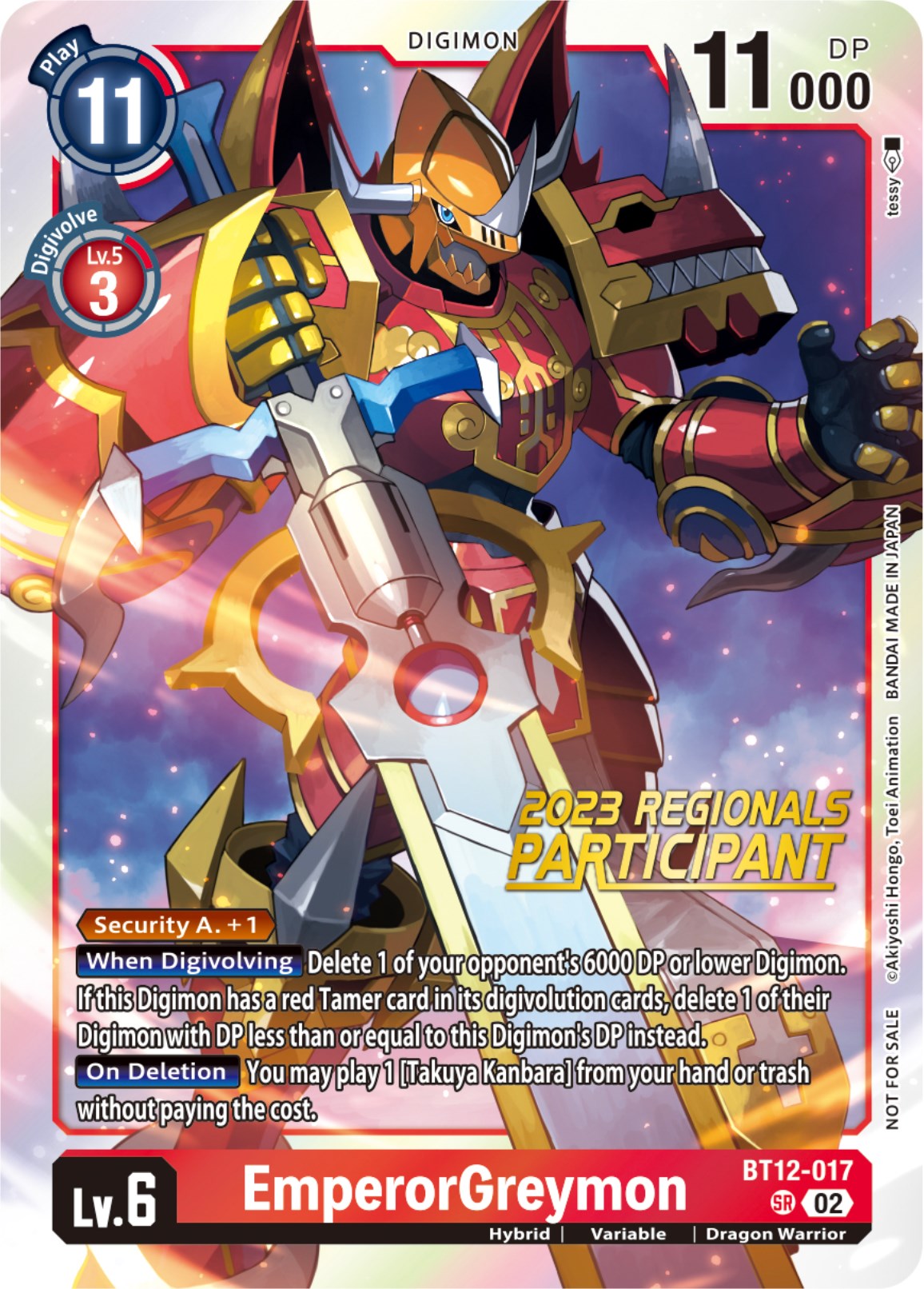 EmperorGreymon [BT12-017] (2023 Regionals Participant) [Across Time] | Black Swamp Games