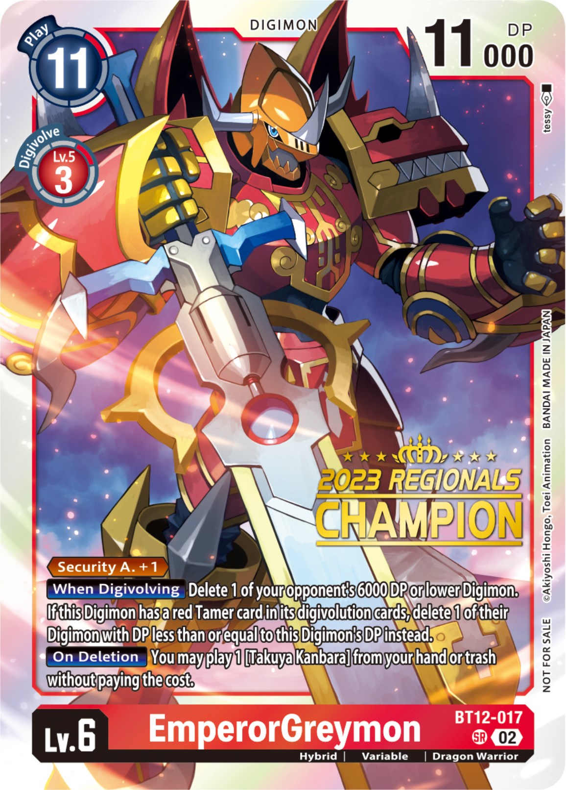 EmperorGreymon [BT12-017] (2023 Regionals Champion) [Across Time] | Black Swamp Games