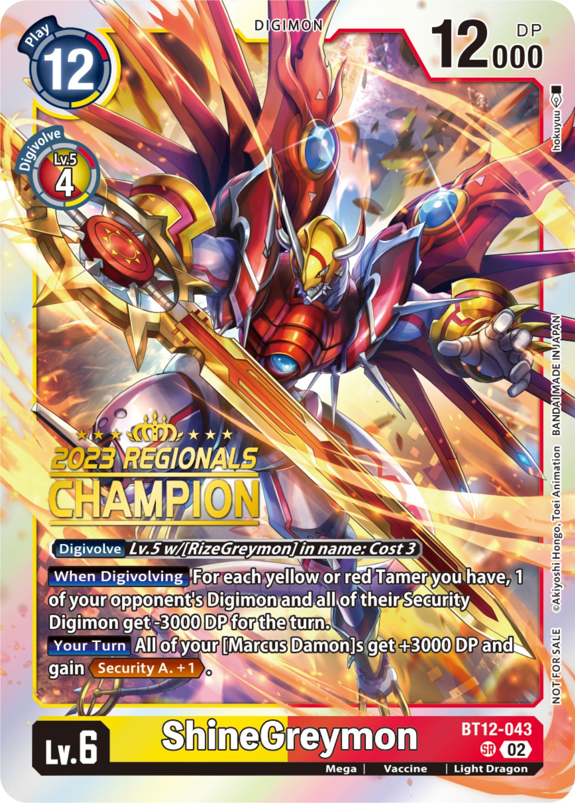 ShineGreymon [BT12-043] (2023 Regionals Champion) [Across Time] | Black Swamp Games