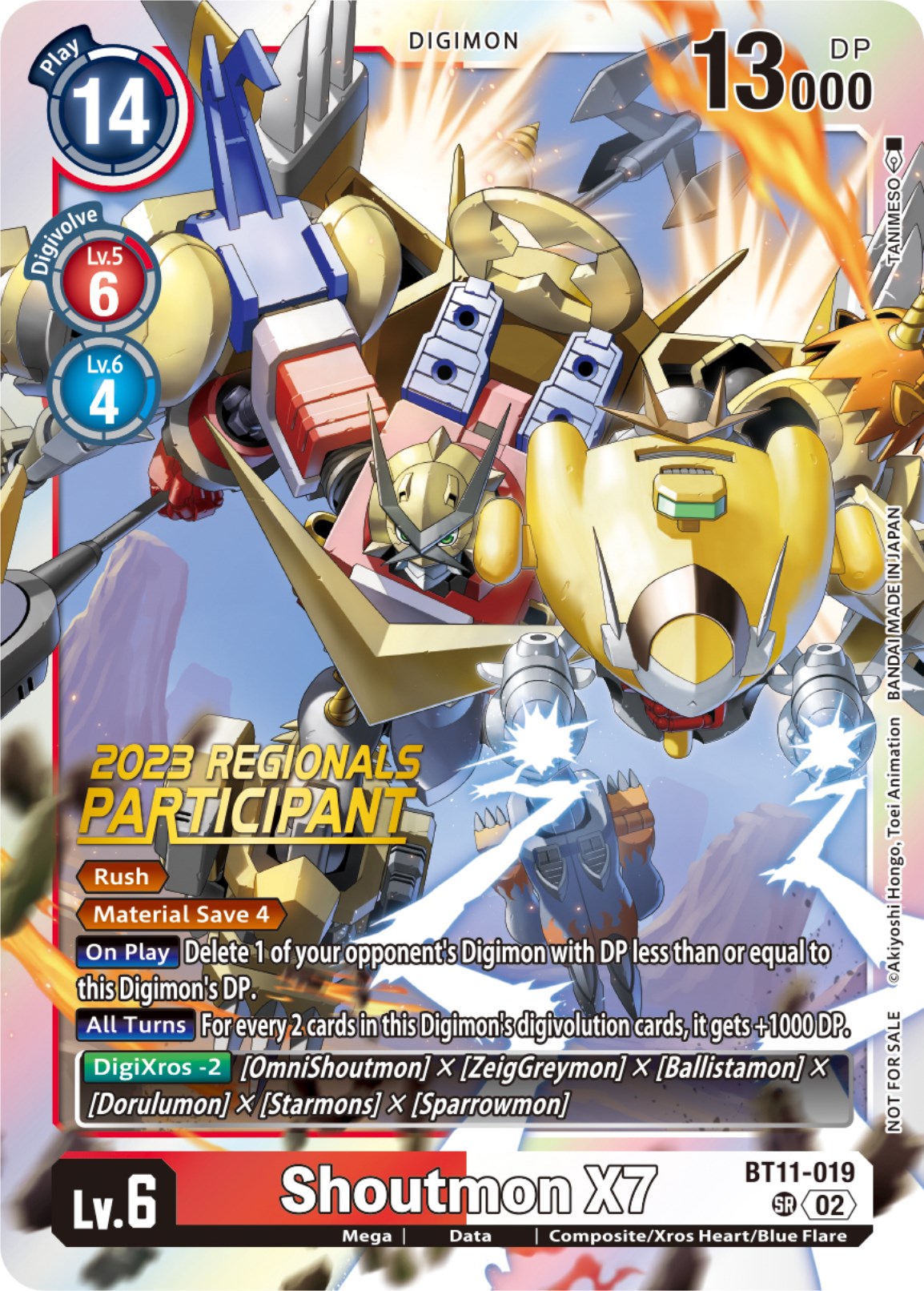 Shoutmon X7 [BT11-019] (2023 Regionals Participant) [Dimensional Phase] | Black Swamp Games