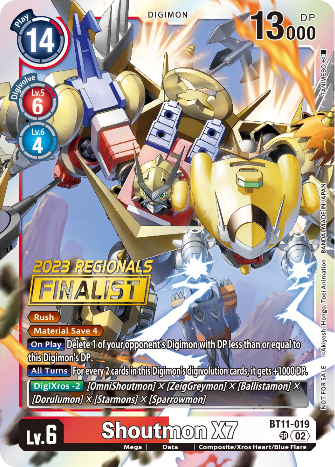 Shoutmon X7 [BT11-019] (2023 Regionals Finalist) [Dimensional Phase] | Black Swamp Games