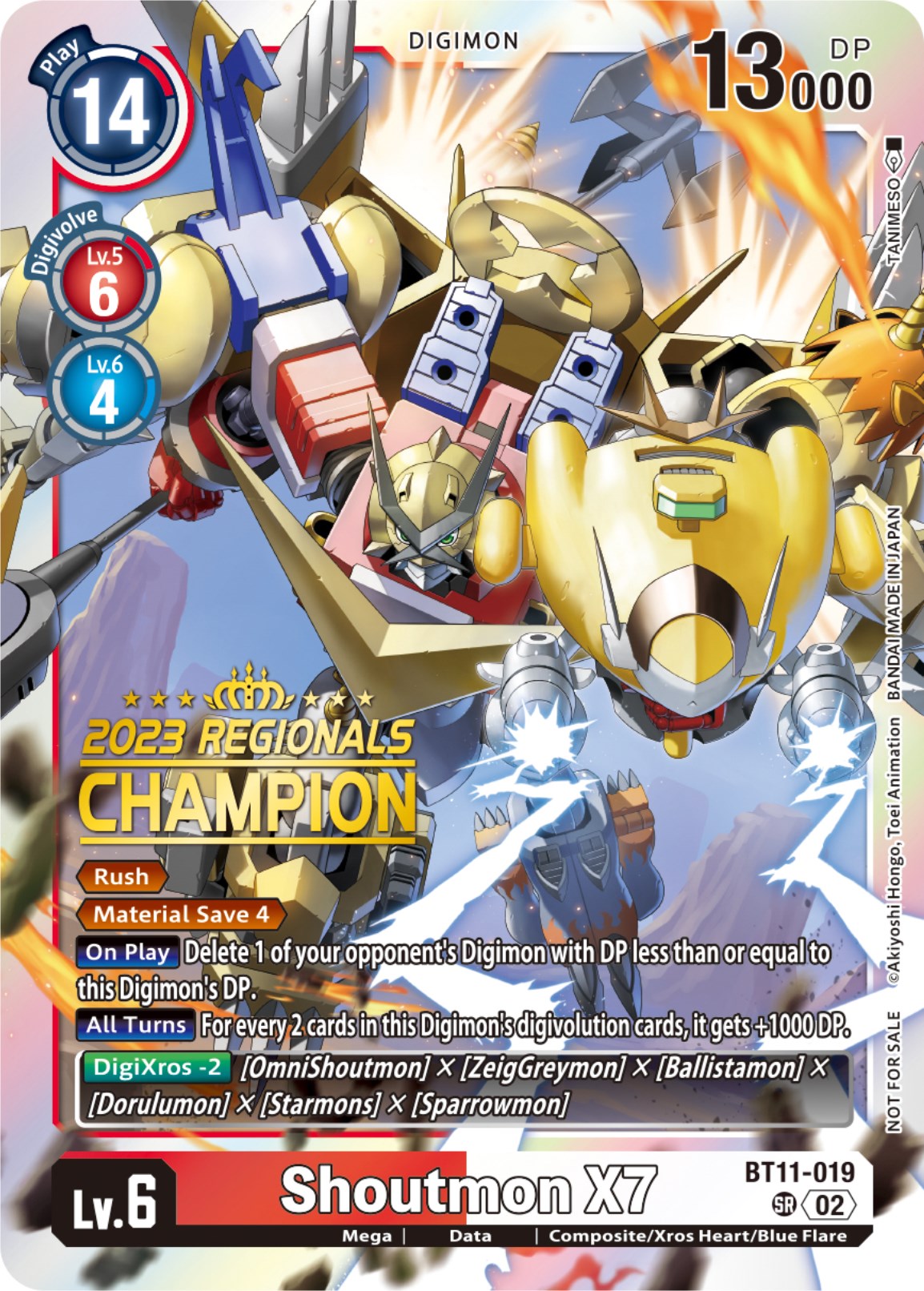 Shoutmon X7 [BT11-019] (2023 Regionals Champion) [Dimensional Phase] | Black Swamp Games